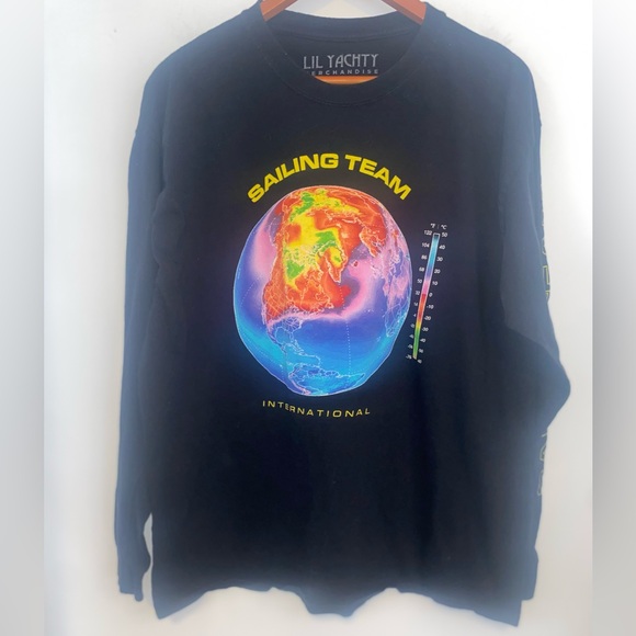 Lil Yachty Sailing Team Tour Long Sleeve Tee Black, sz XL - Picture 4 of 11